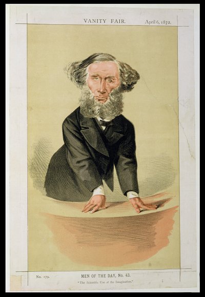 Men of the Day, No.43 The Scientific Use of the Imagination, cartoon of John Tyndall giving a lecture by English School